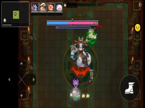 Ambiente neon de aventura de Guardian Tales